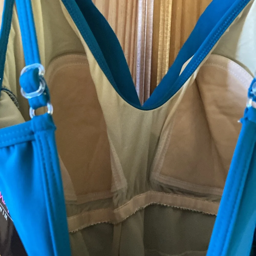 Women Shape FX teal blue one piece swim suit size 16 - NWT - Picture 9 of 13
